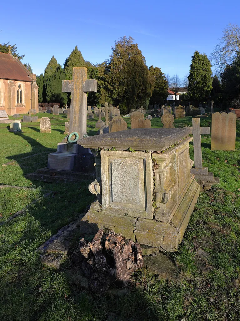 Chest Tomb 40 yards south of Church of All Saints, Banstead, view looking north-east-east .mw-parser-output .messagebox{margin:4px 0;width:auto;border-collapse:collapse;border:2px solid var(--border-color-progressive,#6485d1);background-color:var(--background-color-neutral-subtle,#fbfcff);color:var(--color-base,#202122);box-sizing:border-box;border-inline-start-width:8px}.mw-parser-output .messagebox.mbox-small{font-size:88%;line-height:1.25em}.mw-parser-output .mbox-warning,.mw-parser-output .mbox-speedy{border:2px solid var(--border-color-error,#b22222);background:var(--background-color-error-subtle,#ffdbdb);border-inline-start-width:8px}.mw-parser-output .mbox-serious,.mw-parser-output .mbox-delete,.mw-parser-output .mbox-stop{border:2px solid var(--border-color-error,#b22222);border-inline-start-width:8px}.mw-parser-output .mbox-issue,.mw-parser-output .mbox-content{border:2px solid #f28500;background:var(--background-color-warning-subtle,#ffe);border-inline-start-width:8px}.mw-parser-output .mbox-query,.mw-parser-output .mbox-style{border:2px solid #f4c430;background:var(--background-color-warning-subtle,#ffe);border-inline-start-width:8px}.mw-parser-output .mbox-shit{border:2px solid #960;border-inline-start-width:8px}.mw-parser-output .mbox-license{border:2px solid #88a;border-inline-start-width:initial}.mw-parser-output .mbox-legal{border:2px solid var(--border-color-notice,#666);background:var(--background-color-base,#fff);border-inline-start-width:8px}.mw-parser-output .mbox-honor{border:2px solid #ca3;background:var(--background-color-warning-subtle,#fcf4db);border-inline-start-width:8px}.mw-parser-output .mbox-growth{border:2px solid #8d4;background:var(--background-color-success-subtle,#d5fdf4);border-inline-start-width:8px}.mw-parser-output .mbox-move{border:2px solid #93c;border-inline-start-width:8px}.mw-parser-output .mbox-protection,.mw-parser-output .mbox-message{border:2px solid var(--border-color-base,#aaa);border-inline-start-width:8px}.mw-pars