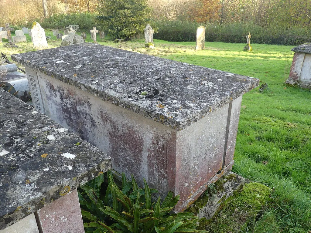 One of numerous listed table tombs in the churchyard of St Mary's Church, Monxton. Listed as "Table tomb 7 metres south of St Mary's Church". .mw-parser-output .messagebox{margin:4px 0;width:auto;border-collapse:collapse;border:2px solid var(--border-color-progressive,#6485d1);background-color:var(--background-color-neutral-subtle,#fbfcff);color:var(--color-base,#202122);box-sizing:border-box;border-inline-start-width:8px}.mw-parser-output .messagebox.mbox-small{font-size:88%;line-height:1.25em}.mw-parser-output .mbox-warning,.mw-parser-output .mbox-speedy{border:2px solid var(--border-color-error,#b22222);background:var(--background-color-error-subtle,#ffdbdb);border-inline-start-width:8px}.mw-parser-output .mbox-serious,.mw-parser-output .mbox-delete,.mw-parser-output .mbox-stop{border:2px solid var(--border-color-error,#b22222);border-inline-start-width:8px}.mw-parser-output .mbox-issue,.mw-parser-output .mbox-content{border:2px solid #f28500;background:var(--background-color-warning-subtle,#ffe);border-inline-start-width:8px}.mw-parser-output .mbox-query,.mw-parser-output .mbox-style{border:2px solid #f4c430;background:var(--background-color-warning-subtle,#ffe);border-inline-start-width:8px}.mw-parser-output .mbox-shit{border:2px solid #960;border-inline-start-width:8px}.mw-parser-output .mbox-license{border:2px solid #88a;border-inline-start-width:initial}.mw-parser-output .mbox-legal{border:2px solid var(--border-color-notice,#666);background:var(--background-color-base,#fff);border-inline-start-width:8px}.mw-parser-output .mbox-honor{border:2px solid #ca3;background:var(--background-color-warning-subtle,#fcf4db);border-inline-start-width:8px}.mw-parser-output .mbox-growth{border:2px solid #8d4;background:var(--background-color-success-subtle,#d5fdf4);border-inline-start-width:8px}.mw-parser-output .mbox-move{border:2px solid #93c;border-inline-start-width:8px}.mw-parser-output .mbox-protection,.mw-parser-output .mbox-message{border:2px solid var(--border-col