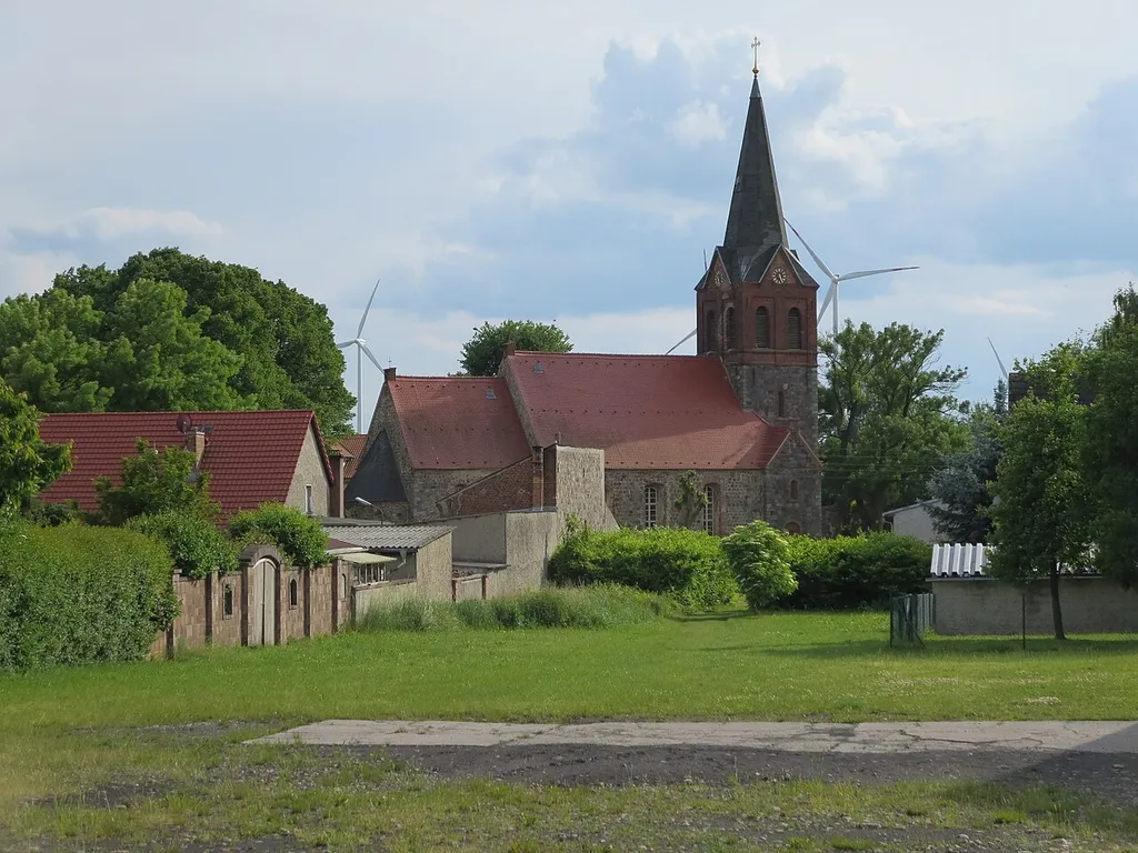 North-eastern view of Tempelfelde church, municipality Sydower Fließ, Barnim district, Brandenburg State, Germany