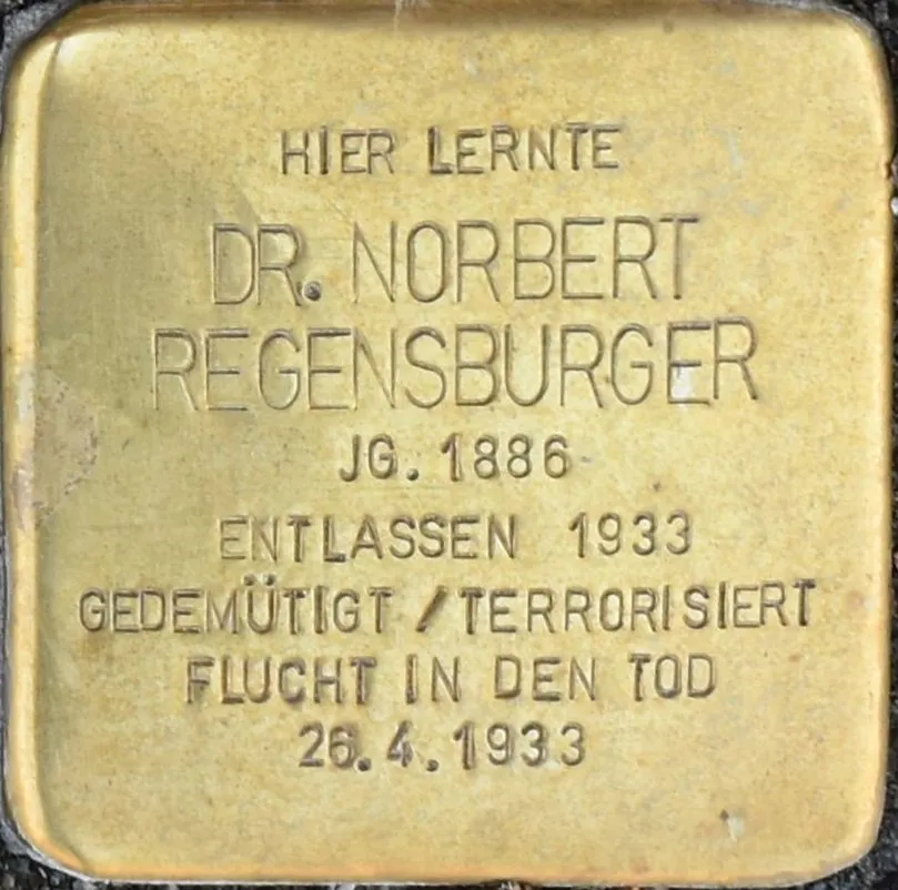 Braunschweig Leonhardstraße 63 Stolperstein Norbert Regensburger.