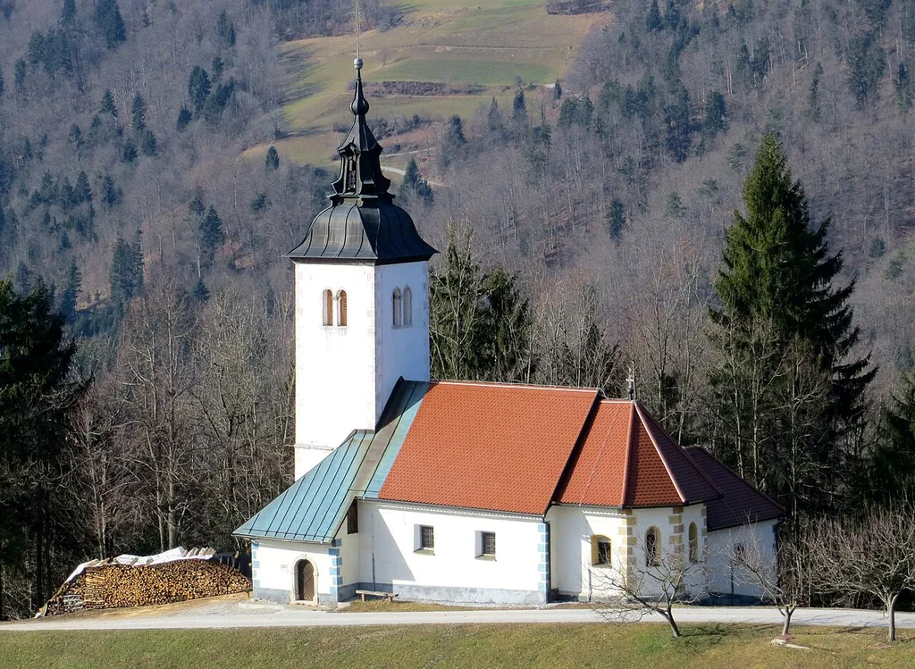 Saint Barbara's Church in Sveta Barbara, Municipality of Škofja Loka, Slovenia