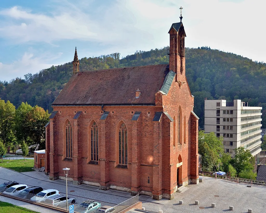 Kostel svaté Barbory v Adamově v roce 2018