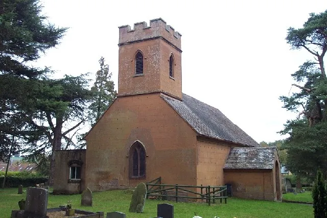 St Peter's parish church, Monkhopton, Shropshire, seen from south-southwest