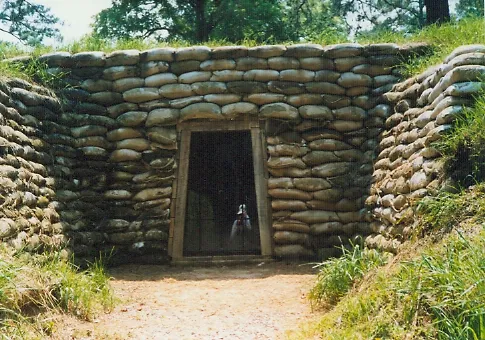 Restored entrance to mine, Petersburg National Battlefield, Virginia, USA