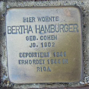 Stolperstein dedicated to Bertha Hamburger