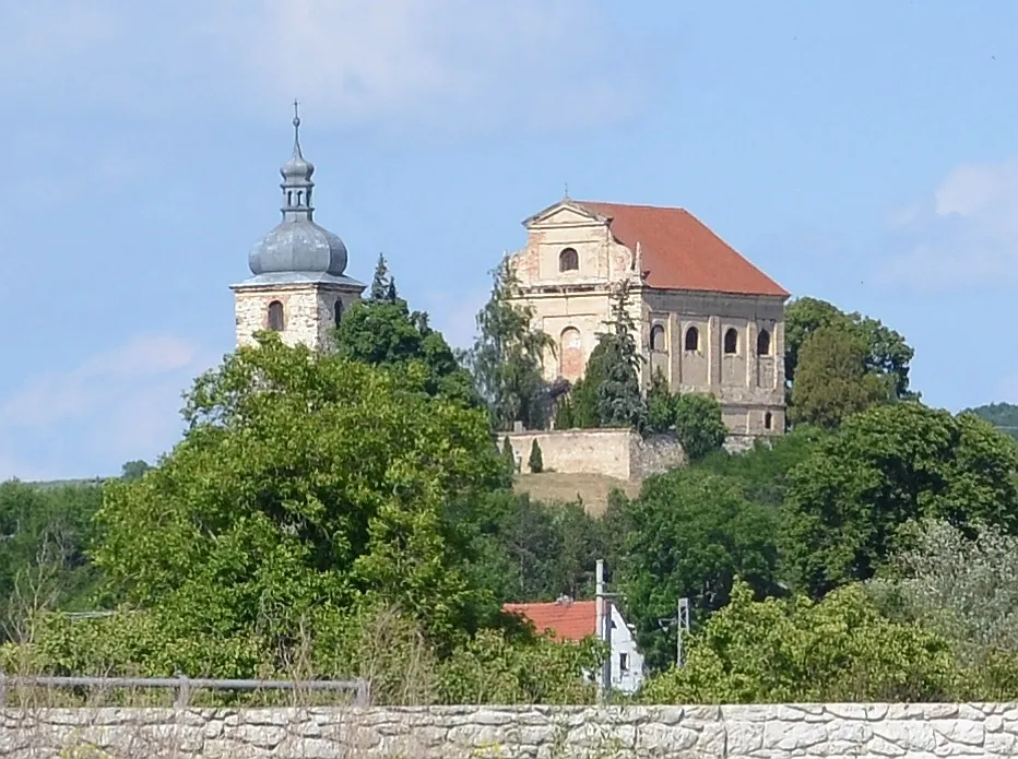 Trinity Church and bell tower, Křešice-Zahořany, Ústí nad Labem region, Czech Republic.