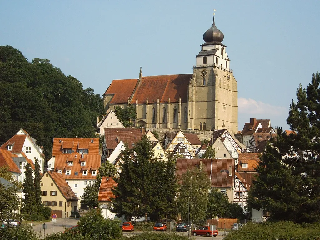Stiftskirche Herrenberg, vom Platz hinter der Stadthalle