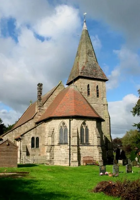 St John the Baptist parish church, Kingstone, Staffordshire, seen from the southeast