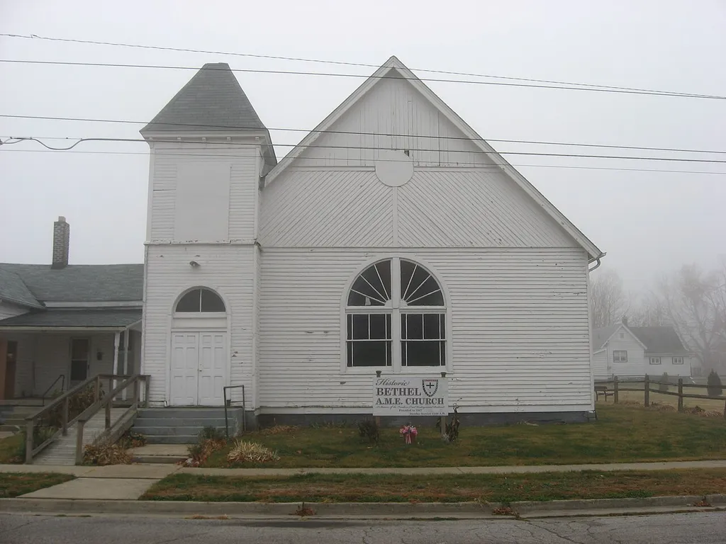 Front of the Bethel AME Church of Crawfordsville, located at 213 W. North Street in Crawfordsville, Indiana, United States. Built in 1892, it is listed on the National Register of Historic Places.