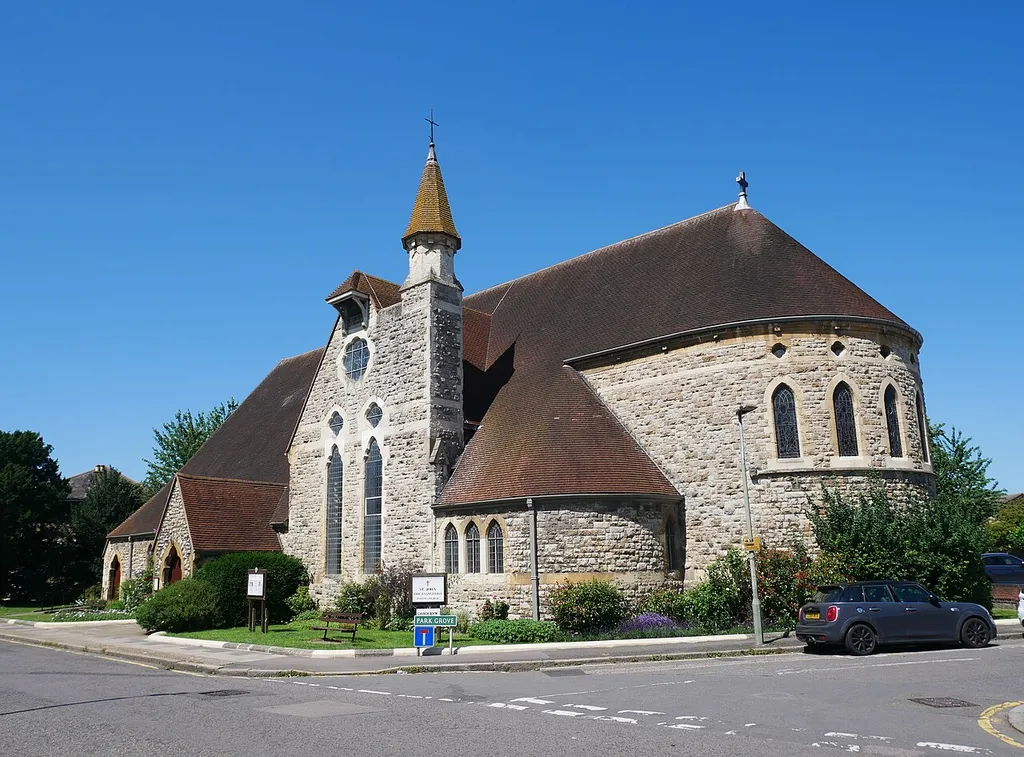 The Grade II listed Church of Saint John the Evangelist in Bromley as seen from the southeast.