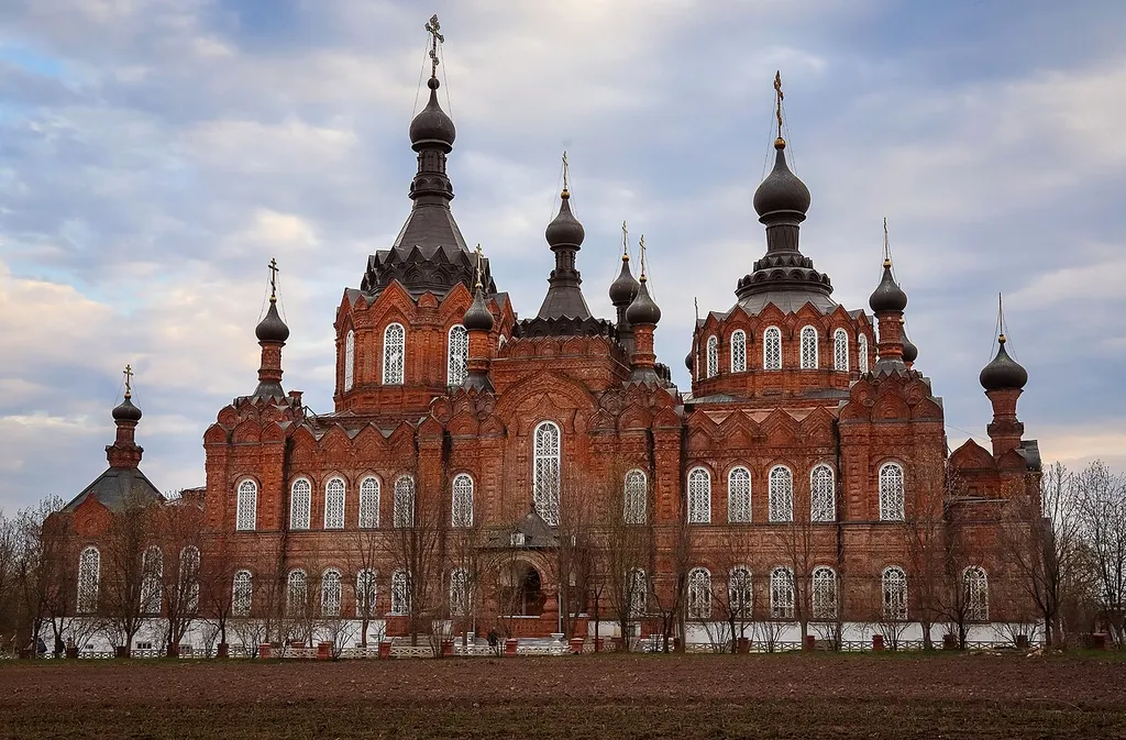 Казанский собор (архитектор С. В. Шервуд). Казанская Амвросиевская ставропигиальная женская пустынь. Шамордино, Калужская область.