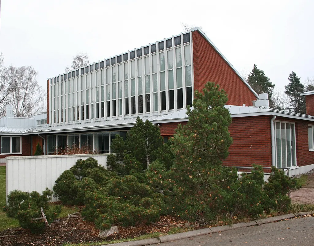 Puistola Church, Puistola, Helsinki Finland. Completed 1960, architects Eija and Olli Saijonmaa.
