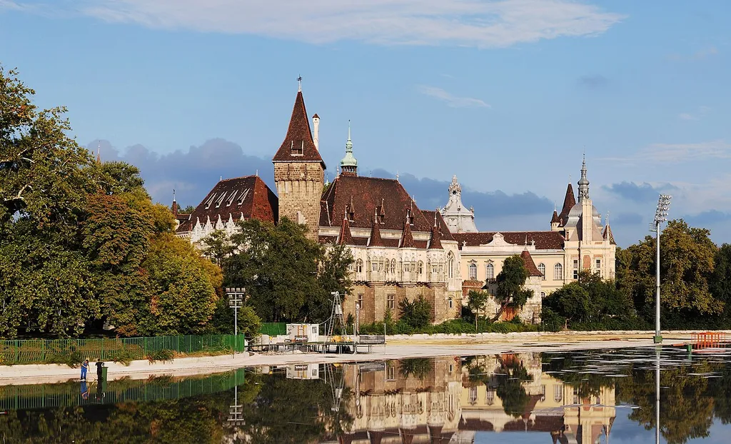 Vajdahunyad Castle in the City Park of Budapest.