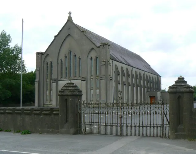 Allenwood Church On the north side of the R403 road. Allenwood village developed because of a nearby electricity power station that burned peat from the surrounding bog lands. The station was built in 1952 and demolished shortly after it was shut down in 1994.