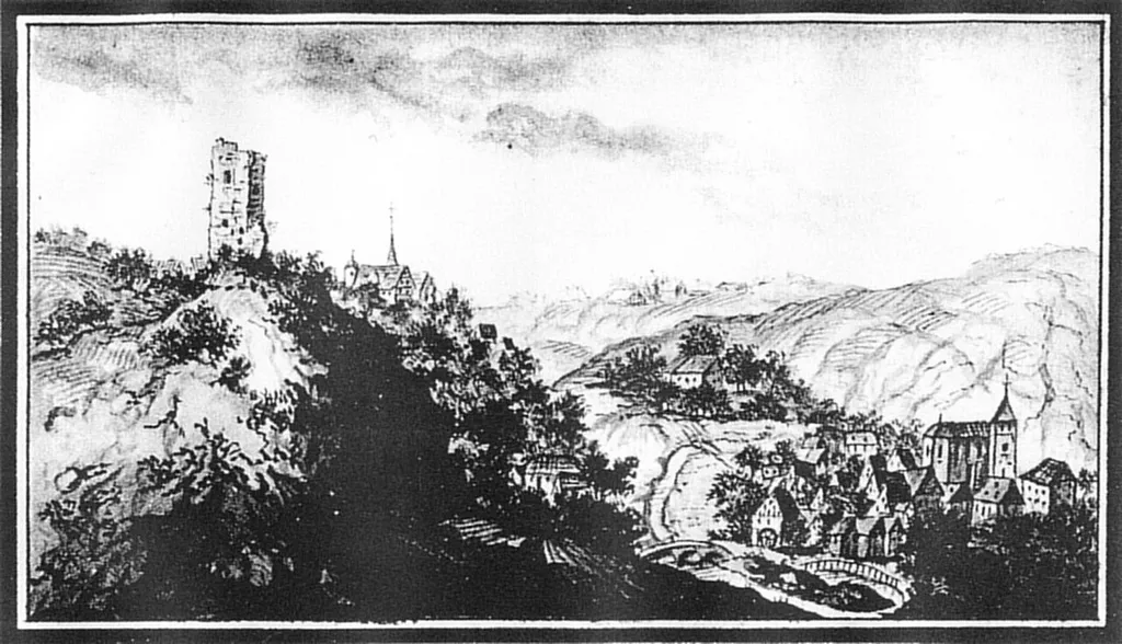 Die Ruine der Burg Jagstberg über Mulfingen
