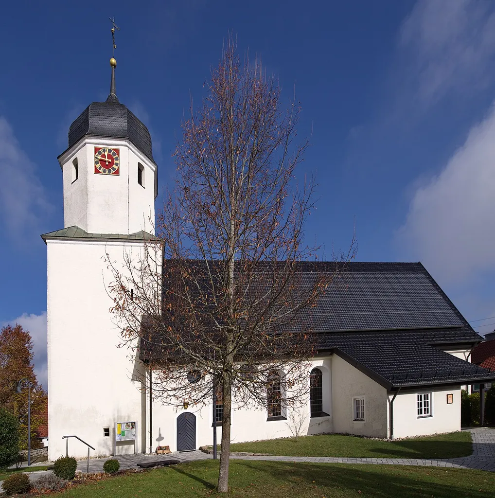 Evangelische Michaelskirche Gussenstadt, Gemeinde Gerstetten, Landkreis Heidenheim, Baden-Württemberg, Deutschland