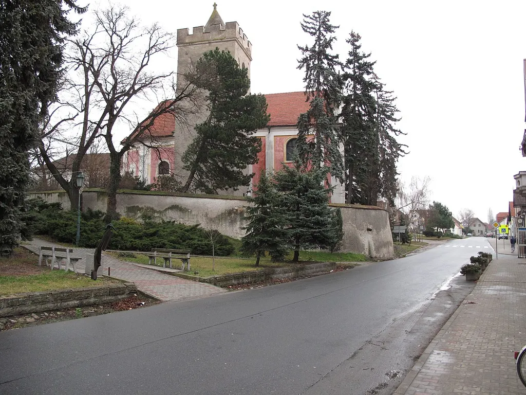 Church of St. Gall in Čečelice village, Mělník District, Czech Republic.