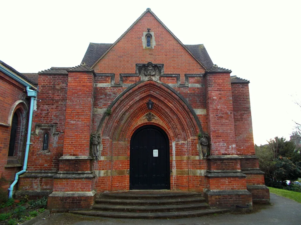 To the south of the town centre in Christchurch Park sits Christ Church, Sutton. It was built in 1888 by architects Newman &amp; Jacques and builders Gregory and Company of Clapham for £8,000. It was sited among the then lavender fields east of Brighton Road. Additions were made ca 1910 to 1912 by J D Round. The church has the largest auditorium in Sutton, and comprises a nave of five bays, a chancel, apse, north and south aisles, chapel, narthex and vestries.