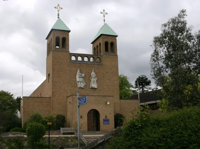Catholic church of St Luke, Pinner The church is situated in Love Lane. It was built in 1957 in a style Pevsner describes as neo-Romanesque.