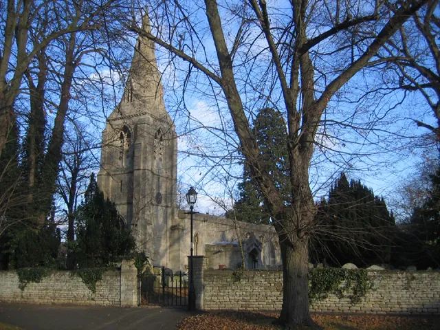 Bainton parish church, Peterborough. Dedicated to St Mary; view from Tallington Road.