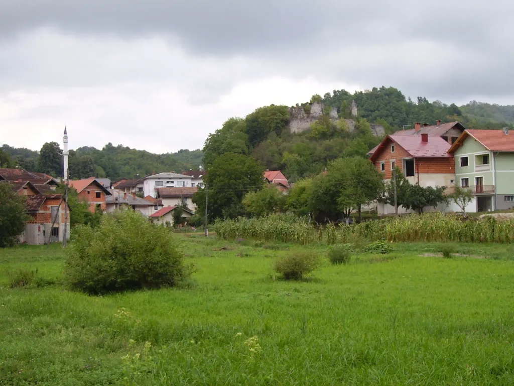 View on town and castle of Vrnograč, Western Bosnia.