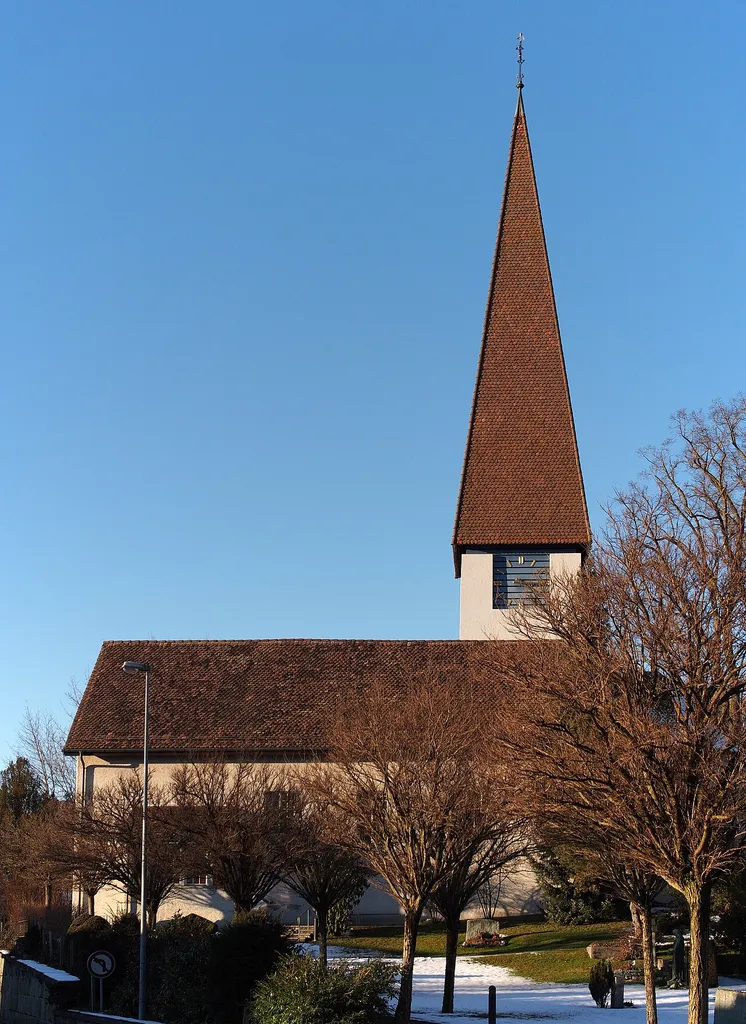 The protestant church of Muri bei Bern, Switzerland. View from SE, from the Thunstrasse.