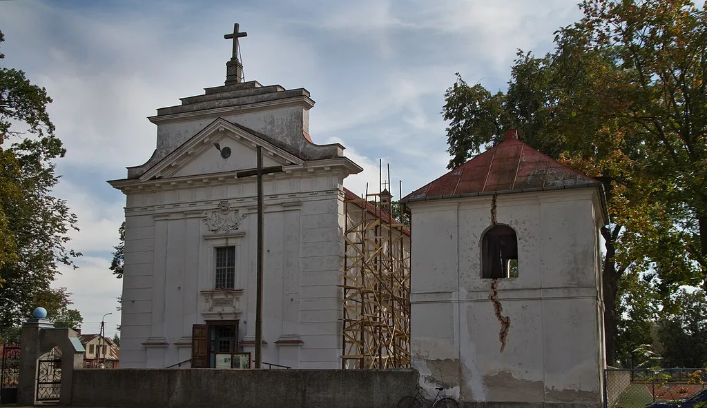 Krasnosielc, st. John Kanty Parish Church, main entrance and belfry