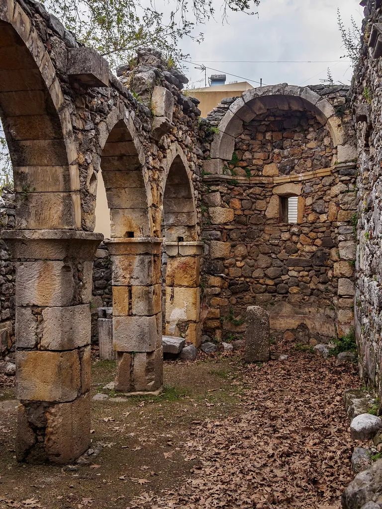 The ruins of the church of Michael Archangel in Axos, Crete.