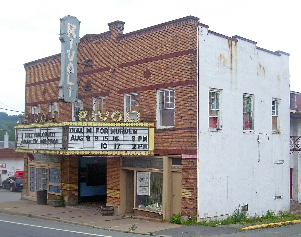 Rivoli Theater, in downtown South Fallsburg, NY, USA, on NY 42