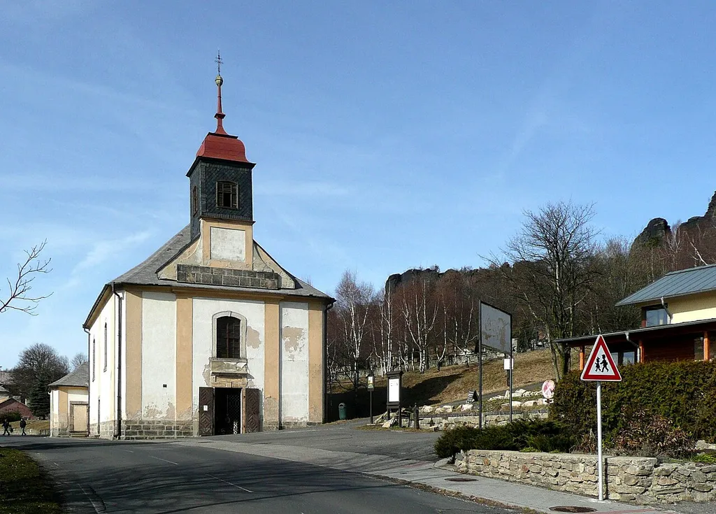 This image shows the church in Tisá in the Ústí nad Labem Region, Czech Republic. The church was built 1789.