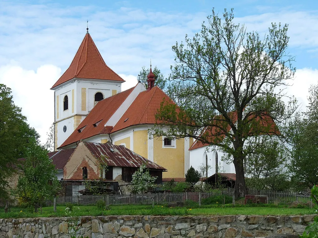 Church in the village of Svéraz Český Krumlov District, South Bohemian Region, Czech Republic.