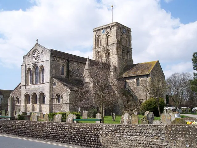 Shoreham Church The earlier settlement (now called Old Shoreham)is further up the river adur. In the 11th century the Norman's established the new Shoreham as an important haven laid out on a rectangular grid. The church of St. Mary de Haura is dated AD 1103.