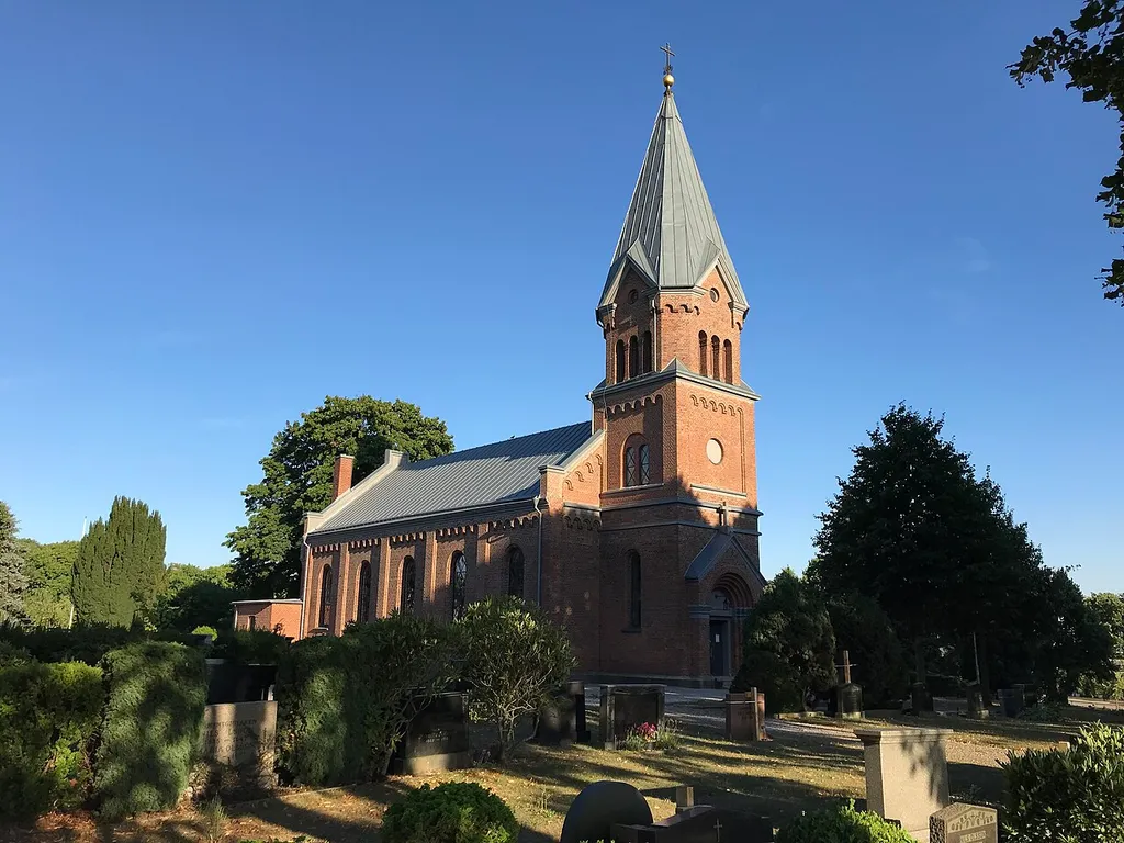 Skåne-Tranås Church in Tomelilla municipality in Skåne, Sweden, 2018