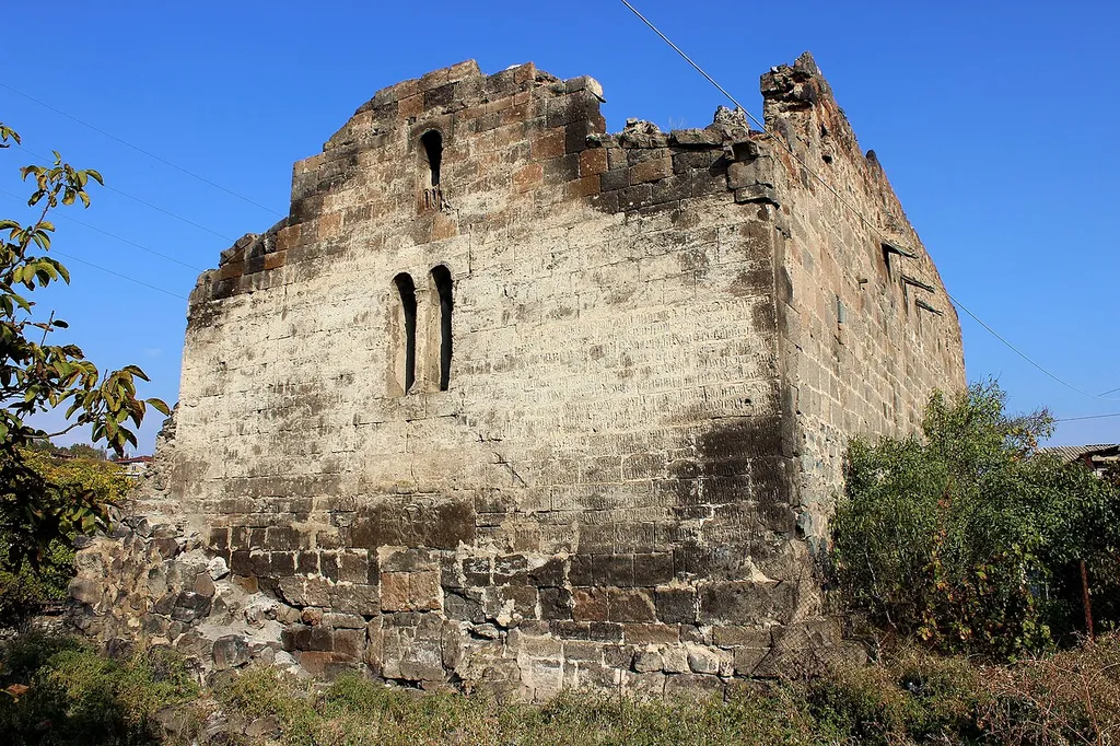 Corner view of Spitakavor Church in Ashtarak