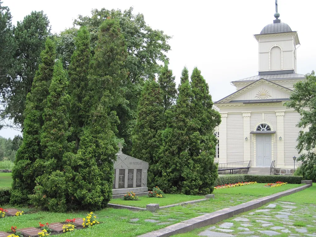 Military cemetary at Korsnäs church in Korsnäs , Finland