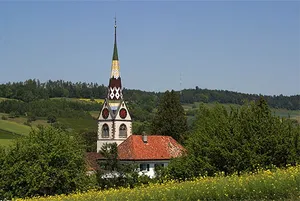 Reformed church with cemetery walls