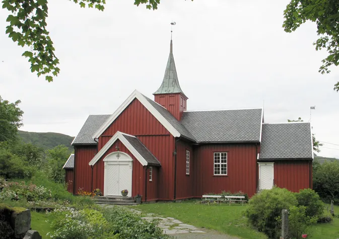 Bjugn church. This church was built in 1956 after the old one burnt down in 1952. There has been a church here since 1637.