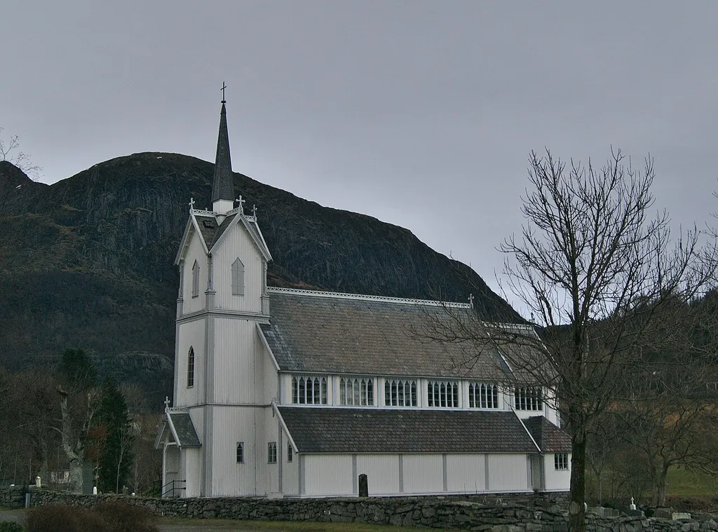 Holmedal church in Askvoll, Sogn og Fjordane, Norway, from 1911. Architect Christian Christie.