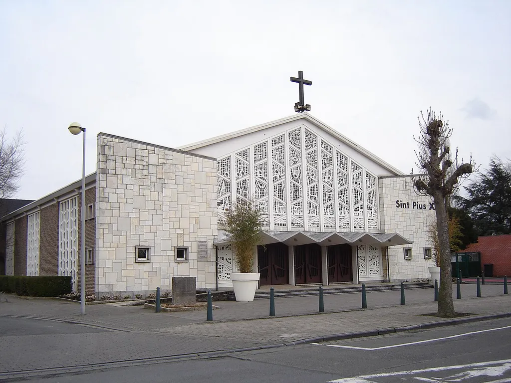 Church of Saint Pius X in Kortrijk. Kortrijk, West Flanders, Belgium.