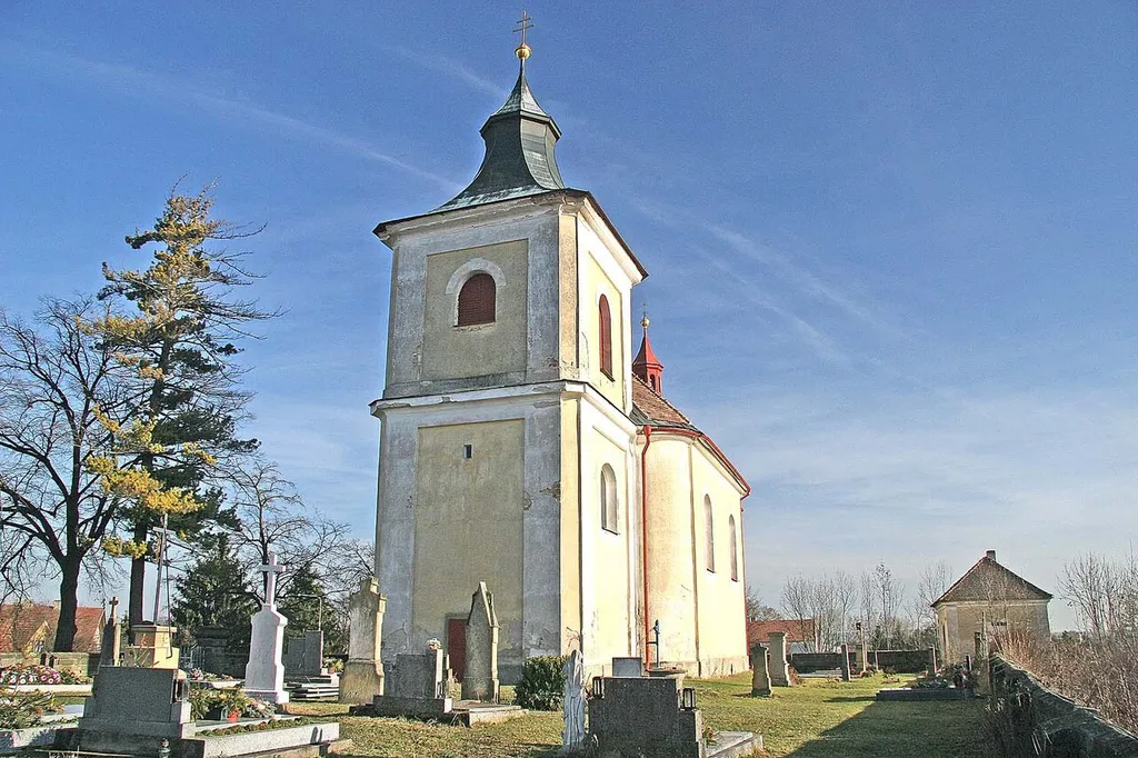 Chotěšice, Nymburk District. The Mission of the Saint Apostles church.