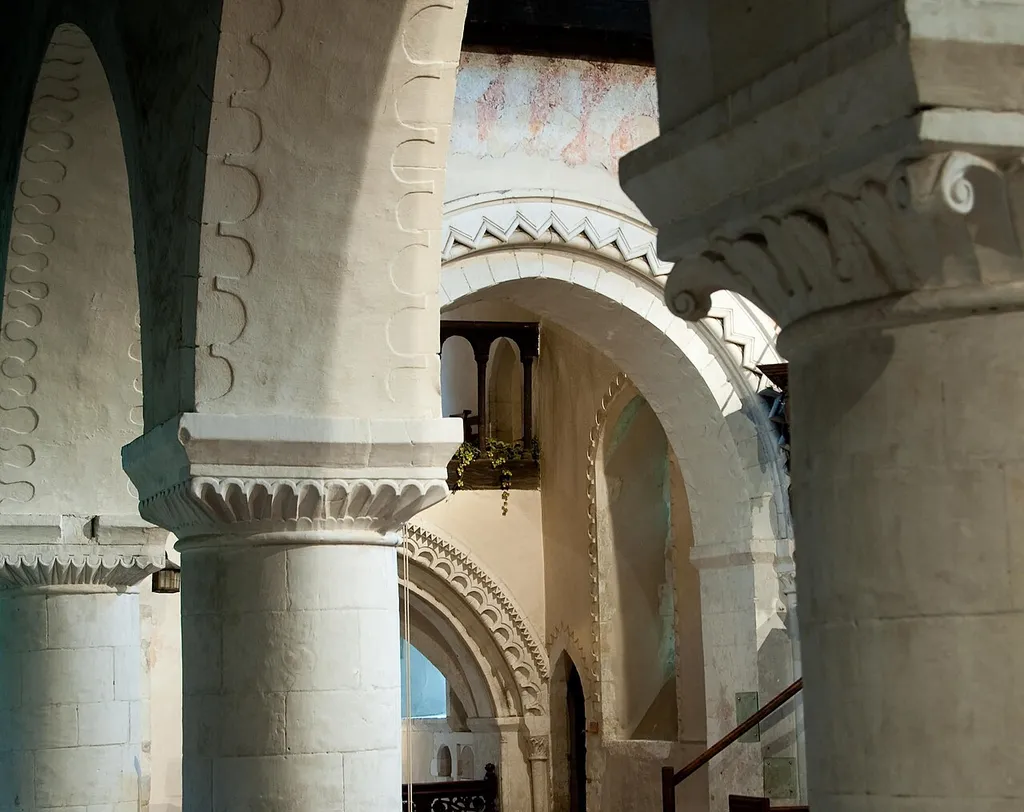 Church of St Nicholas Chancel and Sanctuary Arches glimpsed from Northeast