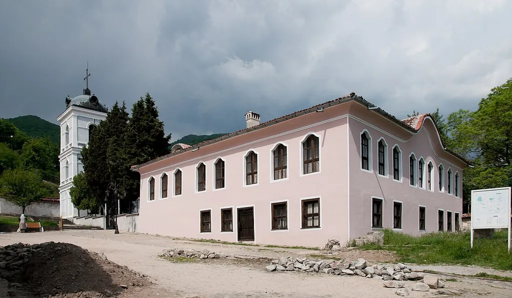 The Old Radino school in Sopot, Bulgaria. Founded c.1850, burnt down in 1877. Rebuilt in 1879.