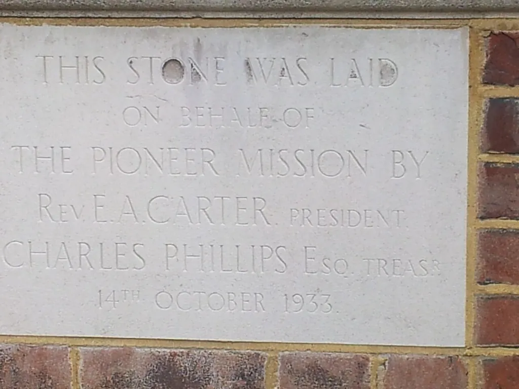 Foundation stone at East Sheen Baptist Church, East Sheen, London Borough of Richmond upon Thames