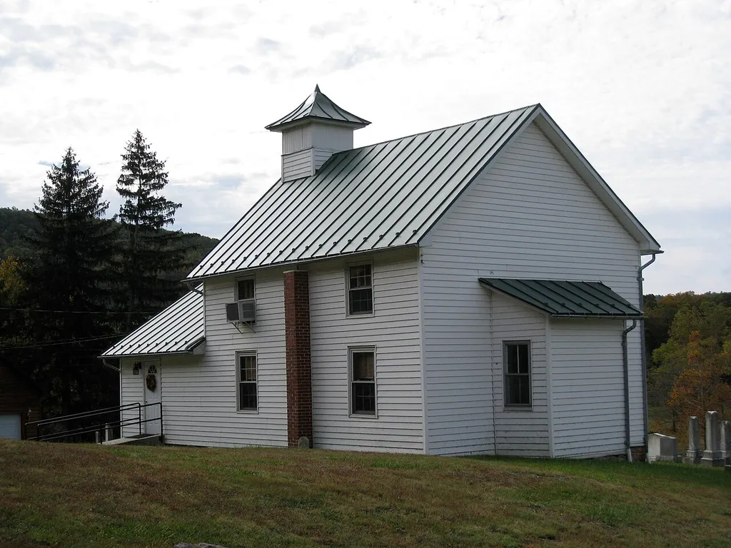 Bloomery Presbyterian Church (c. 1825) and Cemetery along Bloomery Pike (West Virginia Route 127) in Bloomery, West Virginia, United States.