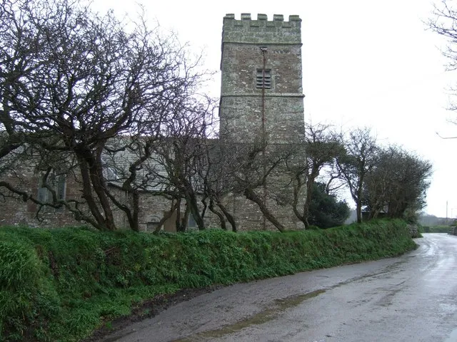 St Michael's parish church, St Michael Caerhays, Cornwall, seen from the north