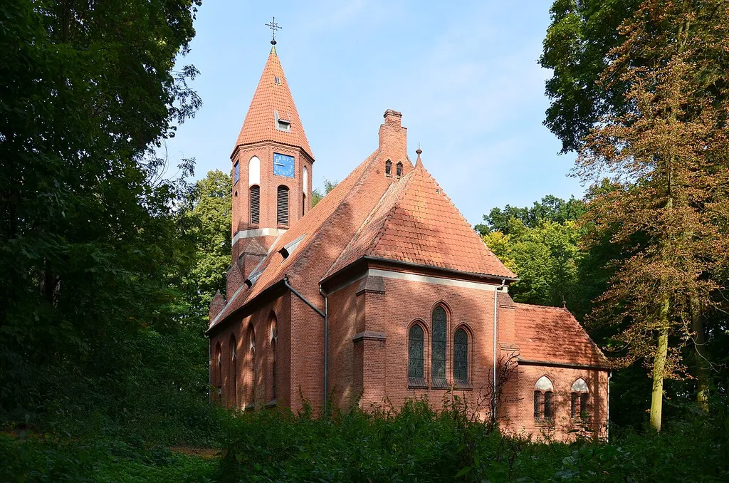 Dębowa Łąka, evangelical church, now catholic church of Our Lady of Sorrows, 1900-1901