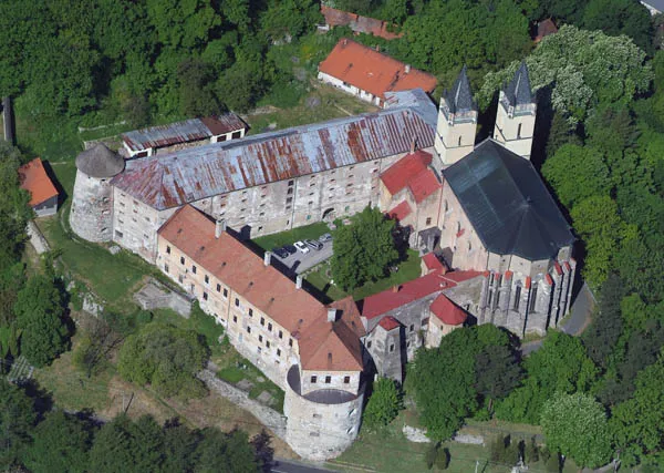 Hronský Beňadik, Slovakia, monastery, aerial photography