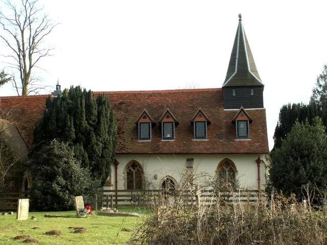 St. Mary's church, Pattiswick, Essex. Like many other redundant churches around the country, this 12th century church has been converted into a private residence. The conversion has been quite sympathetically done and, although it seems a shame that such action has been carried out, it is better than demolition.