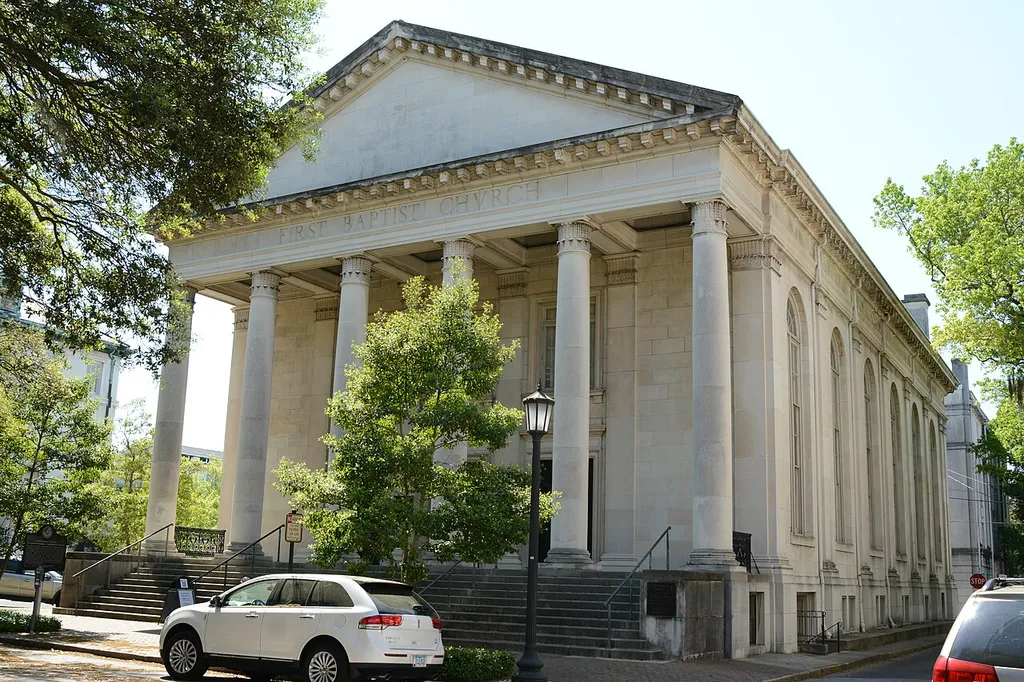First Baptist Church in Savannah, Georgia, US. It is the oldest surviving church in Savannah.