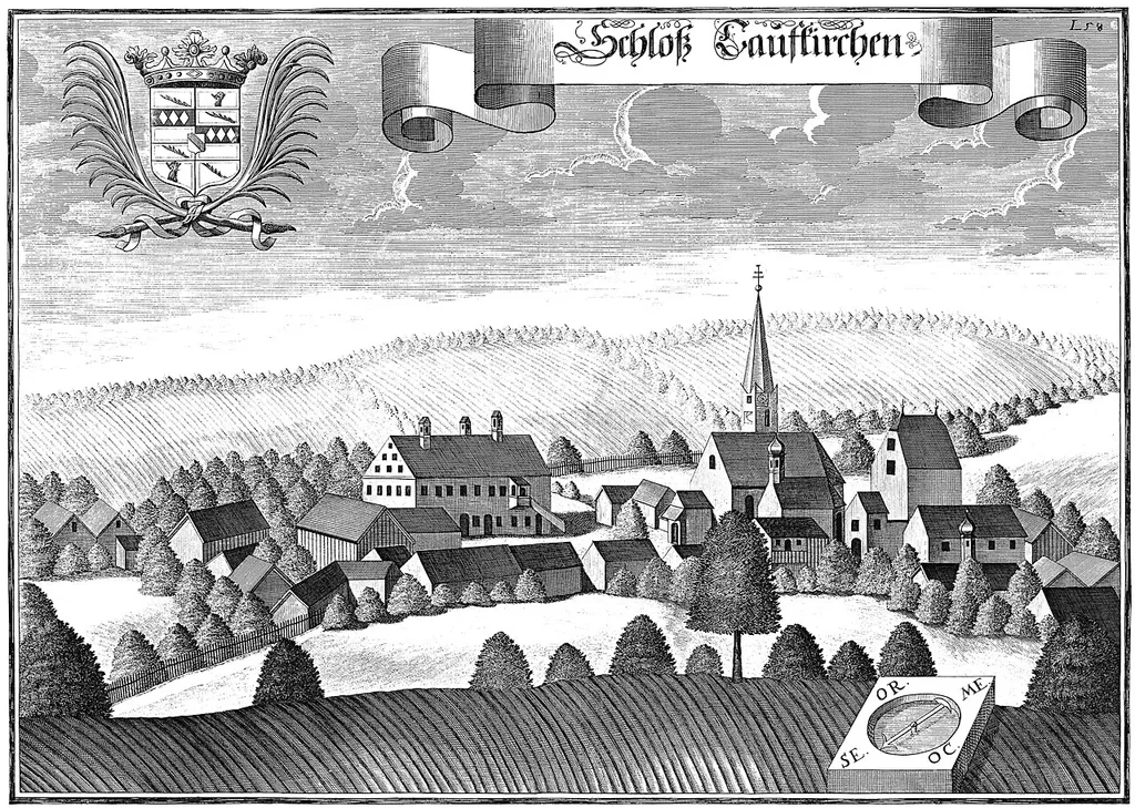 Kupferstich Taufkirchen, Schloss
